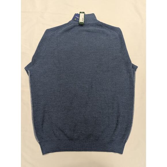 NWT Jeremy Argyle NYC Men's Merino Wool Blended 1/4 Zip Blue Sweater Mens XXL - Picture 8 of 8